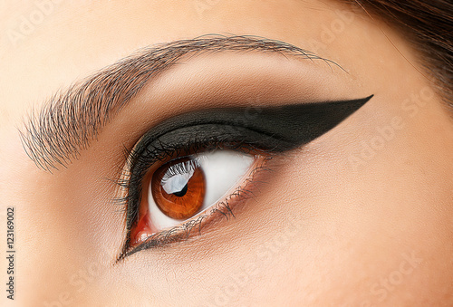 Beautiful eye makeup, closeup