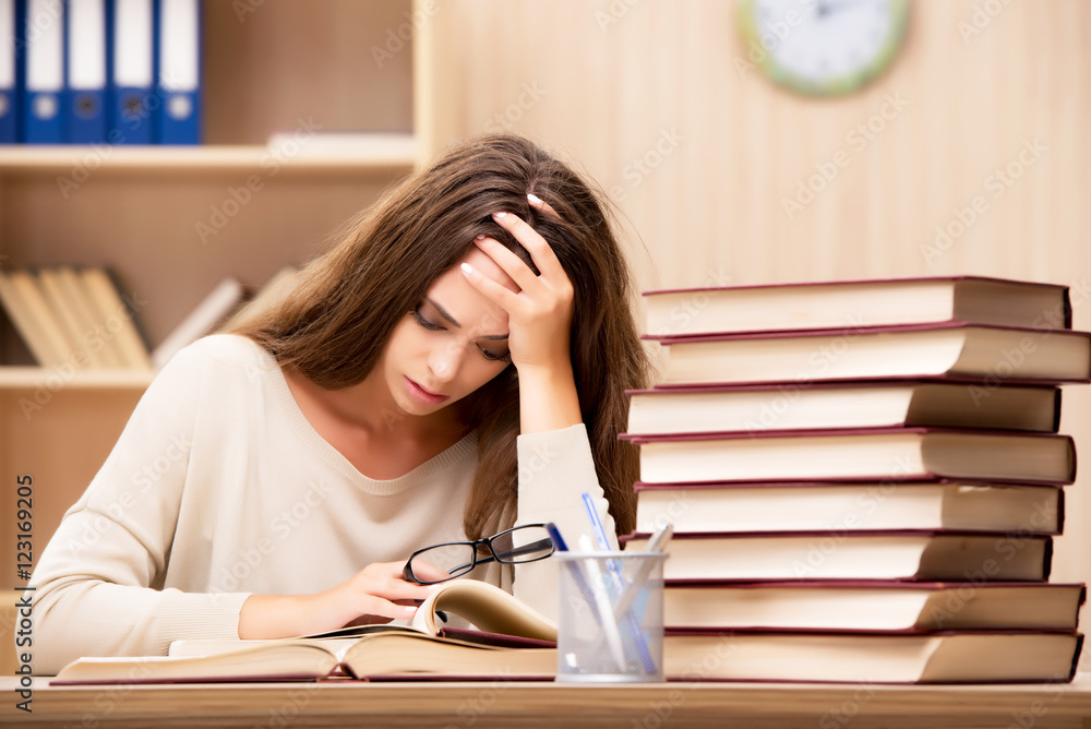 Young student preparing for university exams Young student preparing for university exams