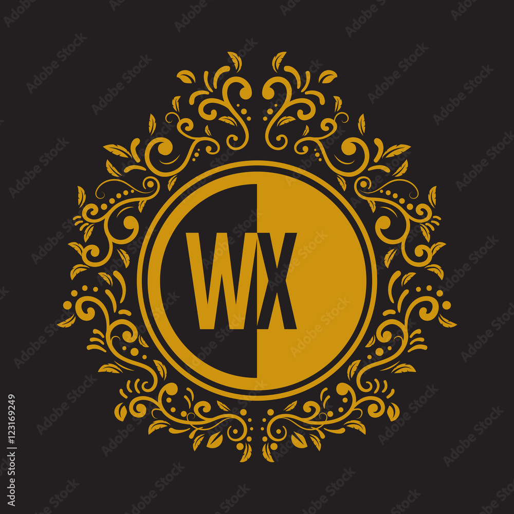 Fototapeta premium INITIAL CIRCLE HALF vintage elegant luxury