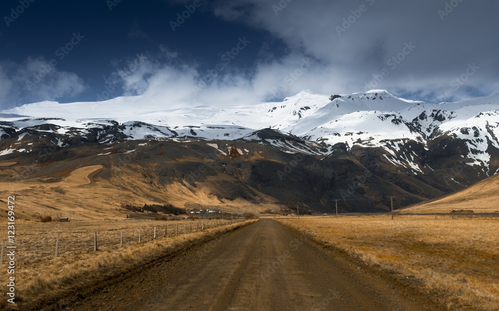 Scenic mountain landscape with road