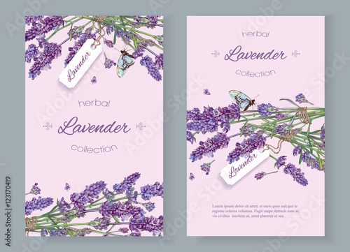 Lavender natural cosmetics banners