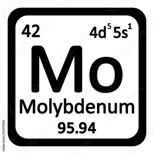 Periodic table element molybdenum icon.