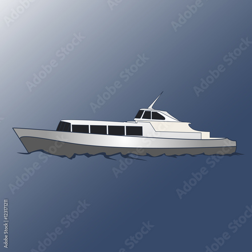 Boat for cruises on the sea