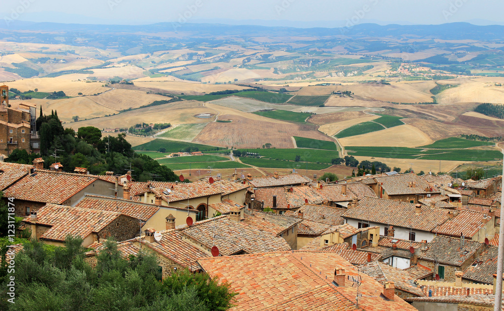 landscape of tuscany city and countryside