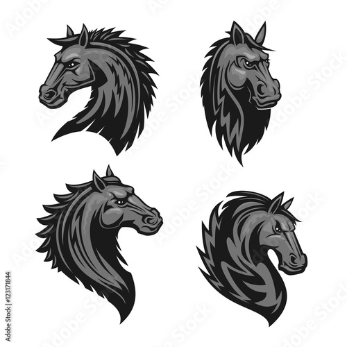 Horse head heraldic emblem