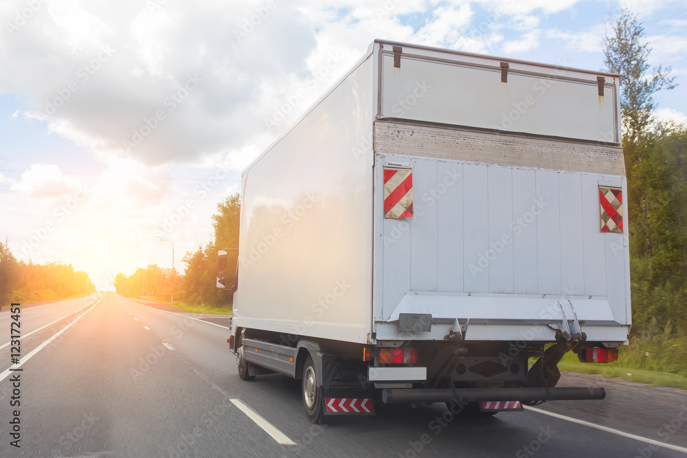 truck goes on the highway