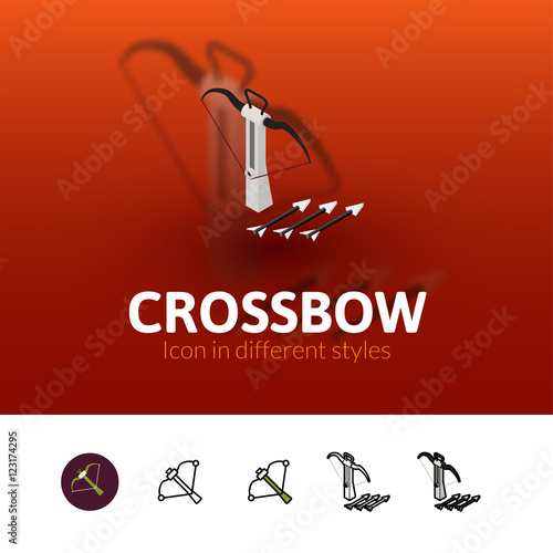 Crossbow icon in different style
