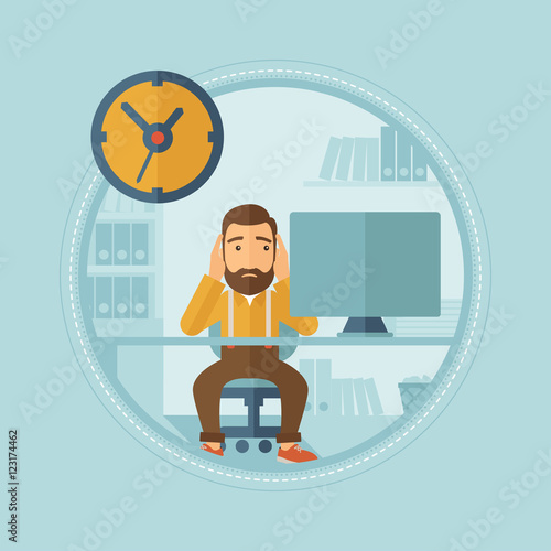 Tired employee unable to cope with deadline.