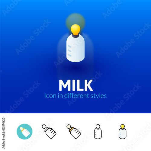 Milk icon in different style