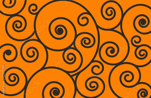 Orange and Black Swirl
