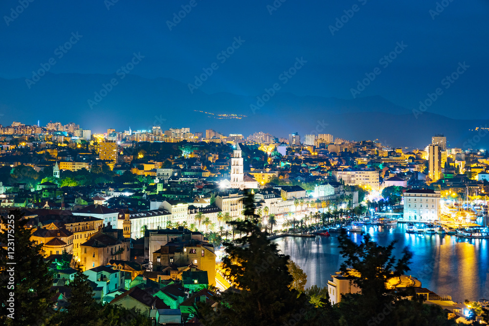 View of Split at night