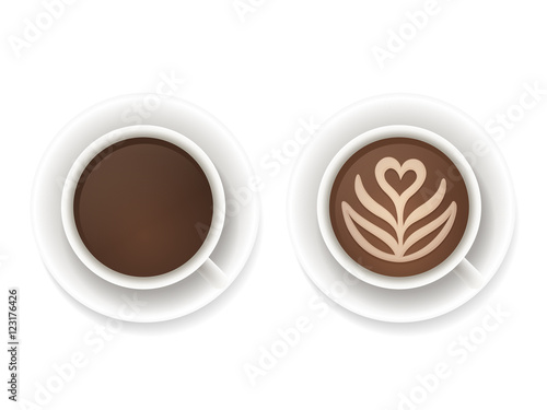 coffee cups top view