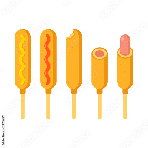 Corn dog illustration set