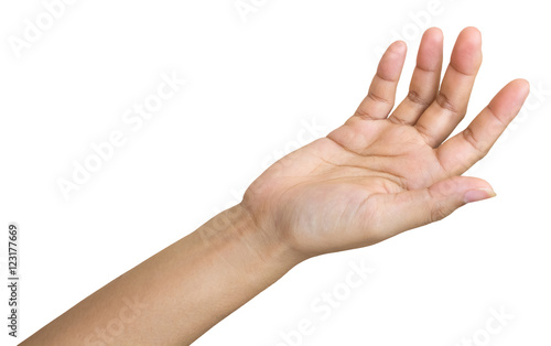 Empty female woman hand holding