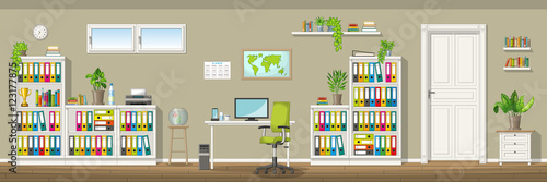 Illustration of a classic homeoffice