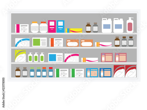 Pharmacy drug shelf