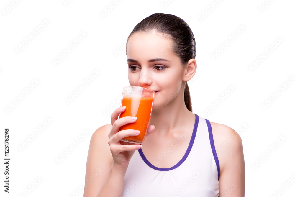 Woman with grapefruit isolated on white Woman with grapefruit isolated on white