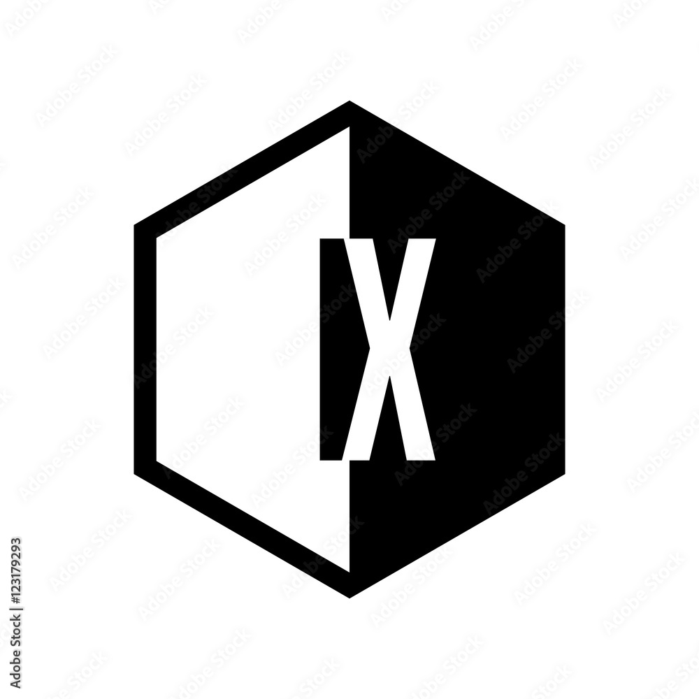 Fototapeta premium INITIAL hexsagonal HALF LOGO
