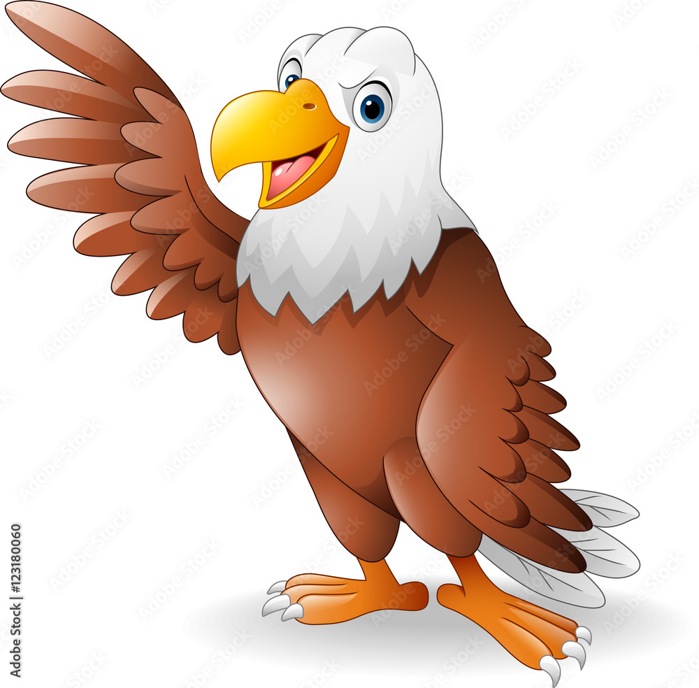 Fototapeta premium Cartoon eagle presenting