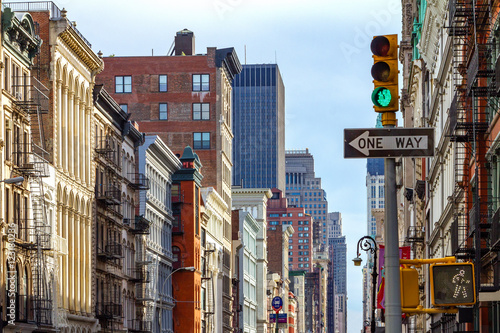 Manhattan Buildings Along an Avenue in SOHO, New York City © deberarr