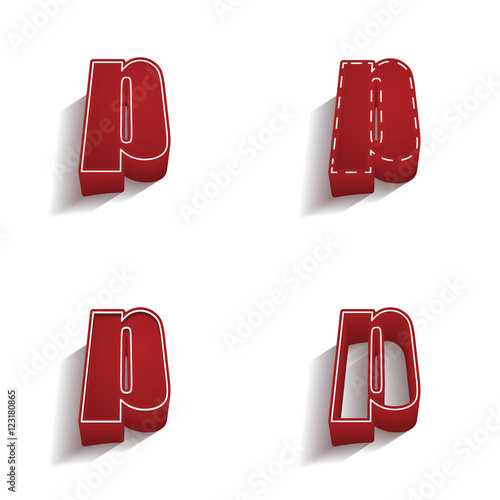 ikona 3D z obrysem zestaw