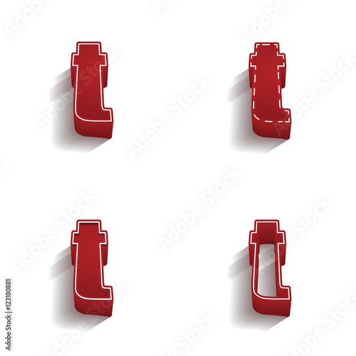 ikona 3D z obrysem zestaw