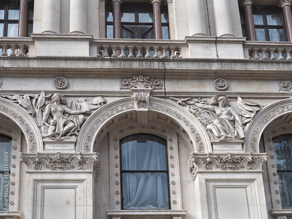 British government building, Whitehall, details of the stone carving