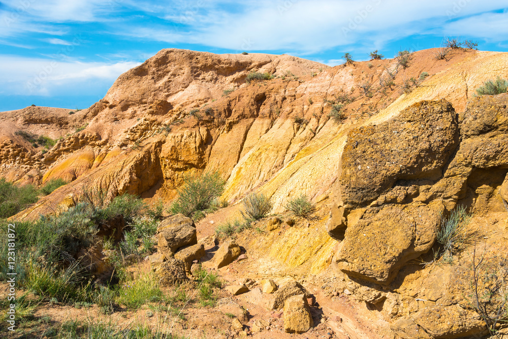 Fototapeta premium Mountain landscape in the canyon Fairy Tale, Kyrgyzstan.