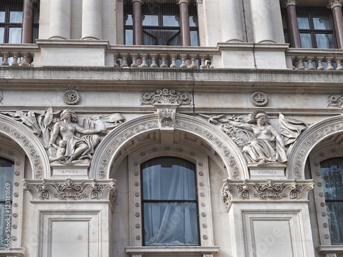 British government building  Whitehall  details of the stone carving