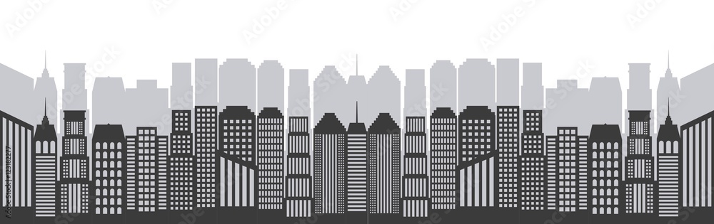 Fototapeta premium buildings cityscape skyline icon vector illustration design