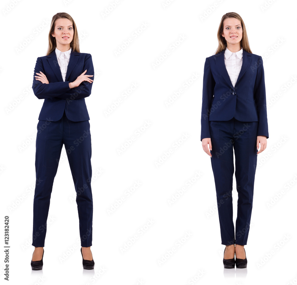 Businesswoman in suit isolated on white Businesswoman in suit isolated on white