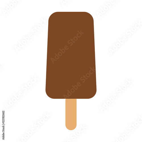 Chocolate Ice cream bar / popsicle with stick flat icon for apps and websites