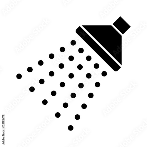 Shower sprinkler spray with water coming down diagonally flat icon for apps and websites