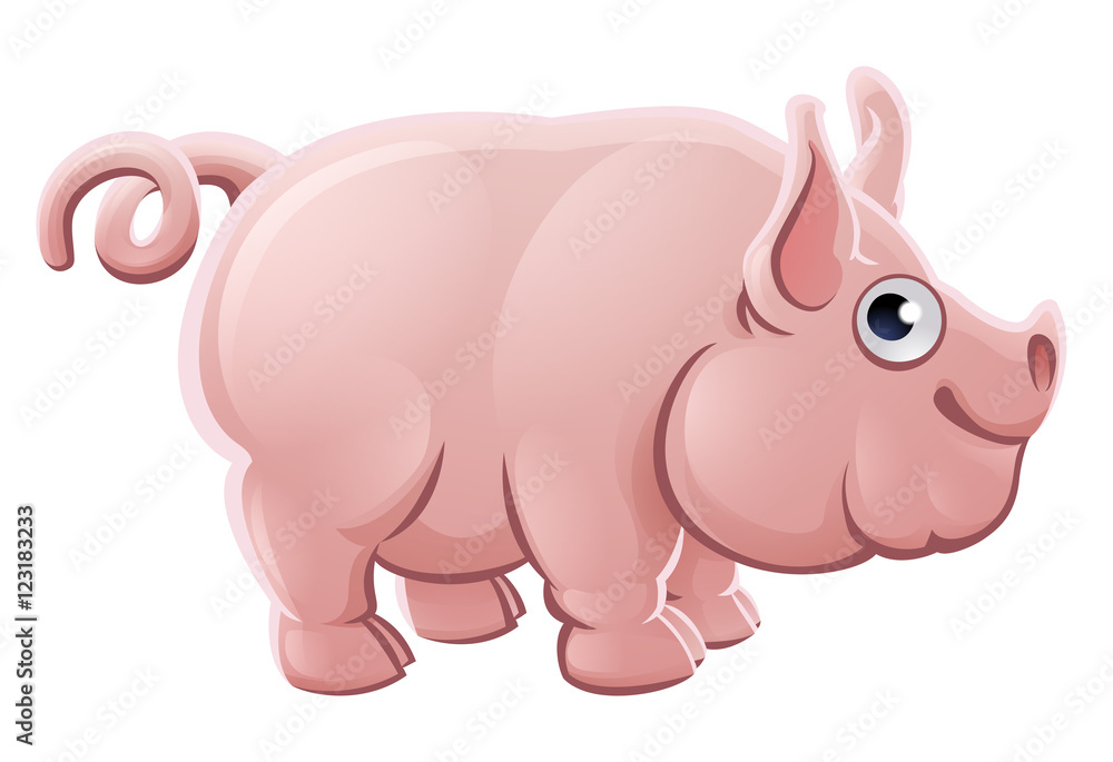 Cartoon Cute Pig Farm Animal Cartoon Cute Pig Farm Animal