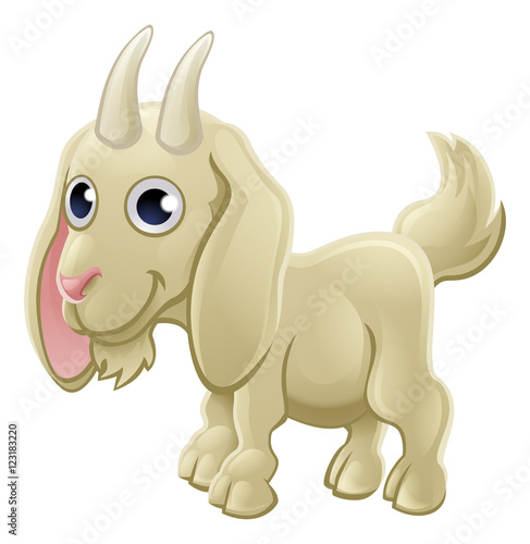 Cartoon Cute Goat Farm Animal