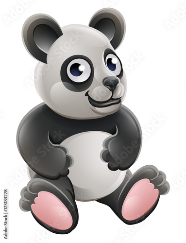Fototapeta Naklejka Na Ścianę i Meble -  Cartoon Cute Panda Bear Animal