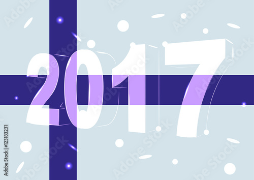 Новый 2017 год на фоне флага Финляндии
