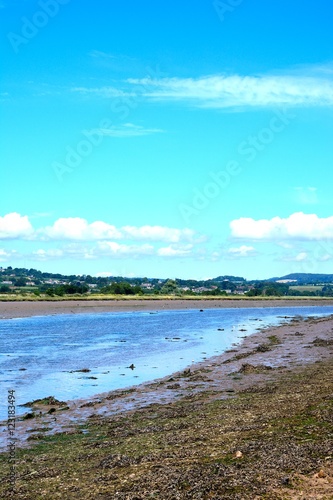 View across the River Axe towards the surrounding countryside, Axmouth.