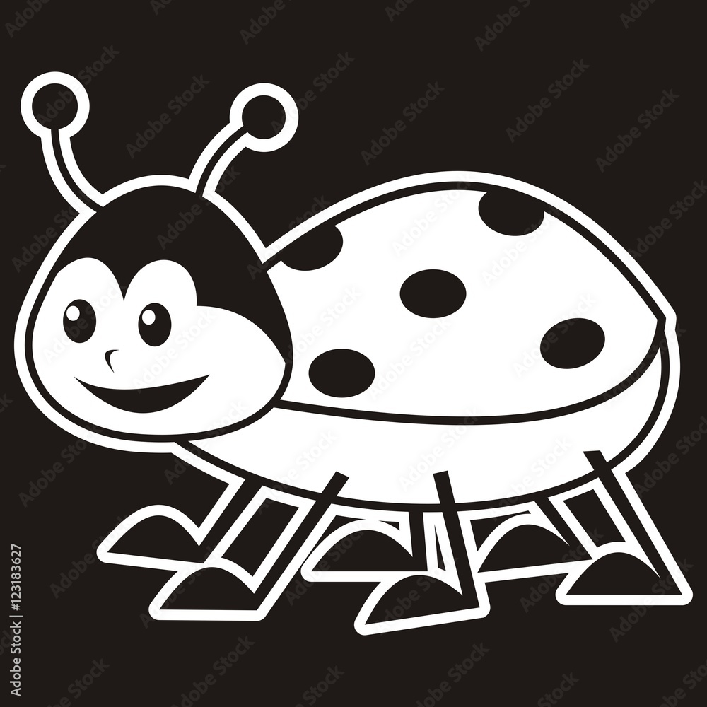 Fototapeta premium ladybird, vector icon, label