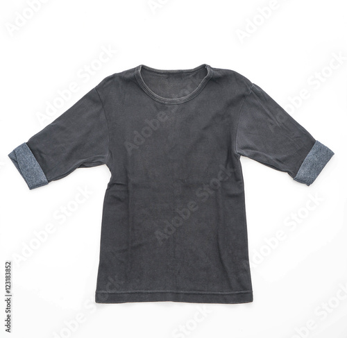 black t-shirt folded on white