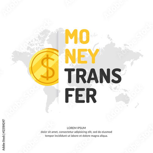 Modern money transfer poster and logo pointer.