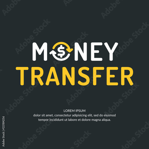 Modern money transfer logo and emblem.