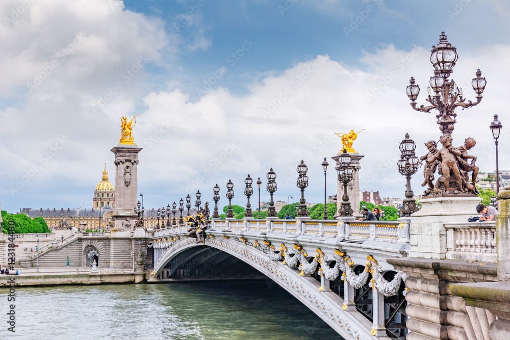PARIS, FRANCE- JULY 01, 2016 : Bridge of Alexandre III bridge (1