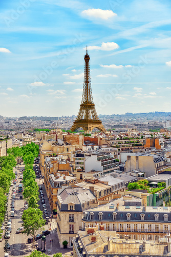 PARIS, FRANCE- JULY 06, 2016 : Beautiful panoramic view of Paris