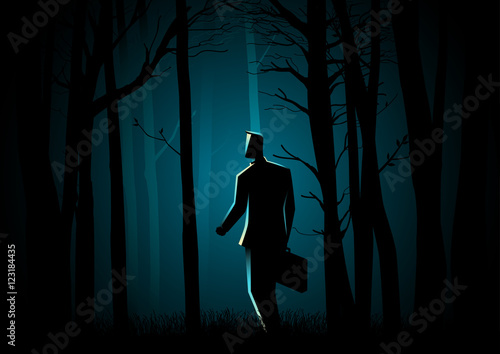 Walking in the dark forest