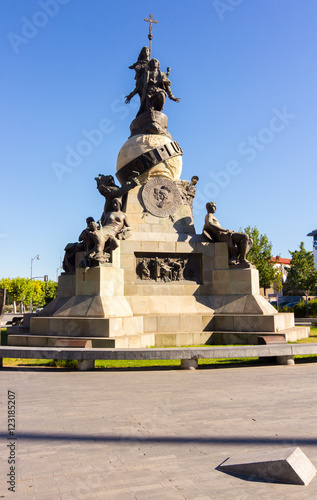 Statue monument to Columbus in Valladolid, Spain