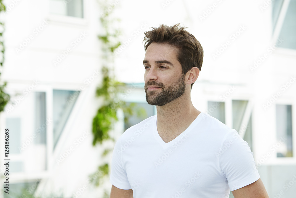 Handsome fellow in white t-shirt