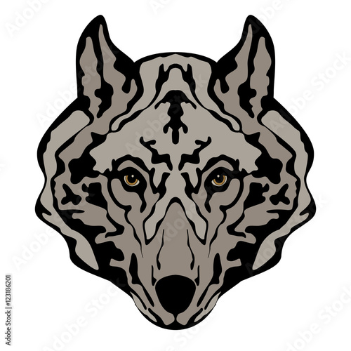 wolf head face vector illustration.