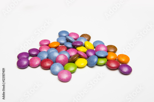 Coloured smarties sweets