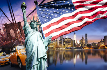 Fototapete New York Ikonische Symbole von New York City  © beatrice prève